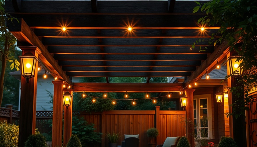 Backyard lighting ideas with cozy pergola and serene atmosphere