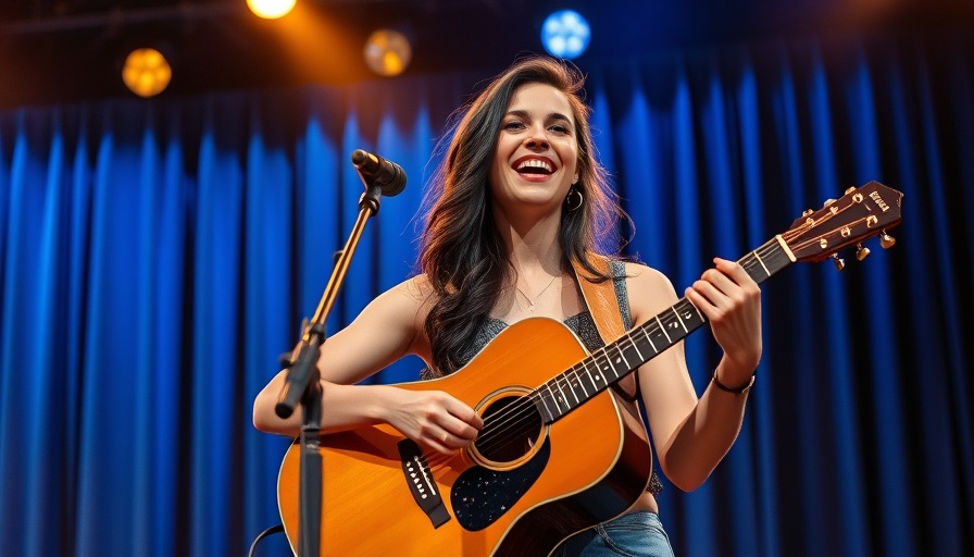 Stanford Live concert season lineup performer singing and playing guitar.