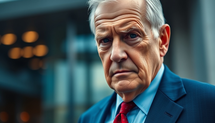 Older man in suit with pensive look outdoors, natural lighting