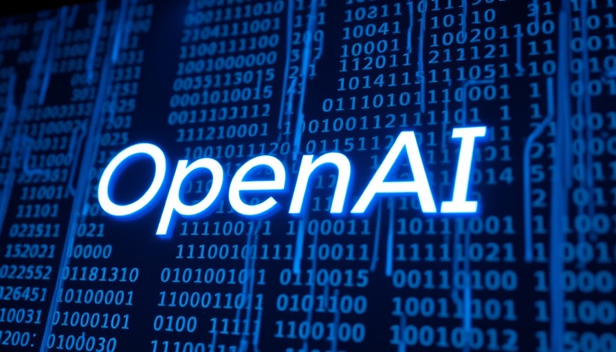 OpenAI logo on digital blue binary code background representing AI for Drug Evaluations.