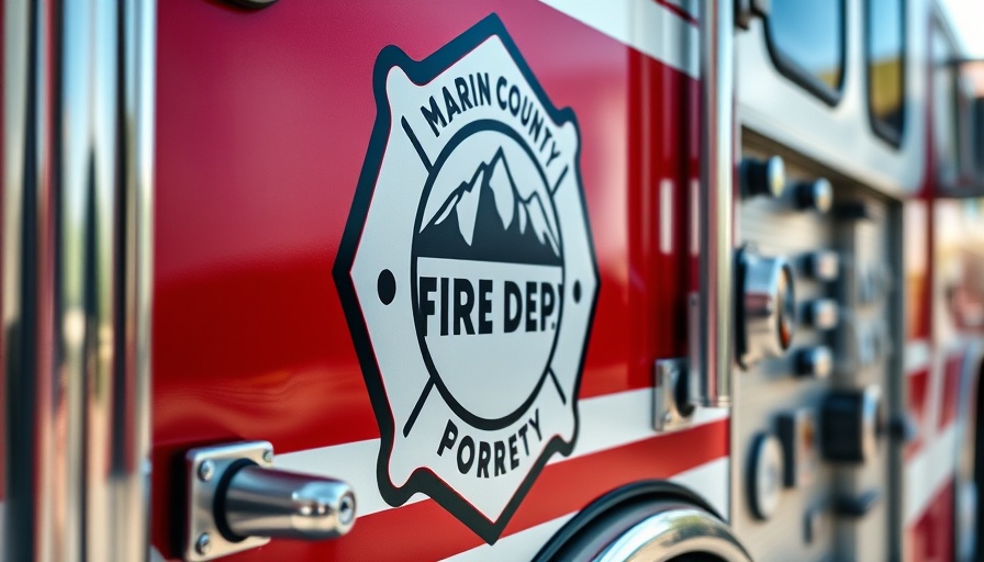 Marin County fire truck emblem highlights in local news today.