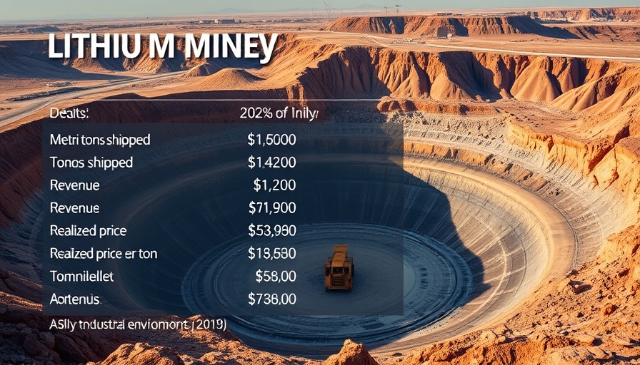 Piedmont Lithium Q1'25 Financial Highlights with mine background.