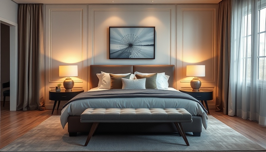 Contemporary bedroom showcasing elegant layered lighting techniques.