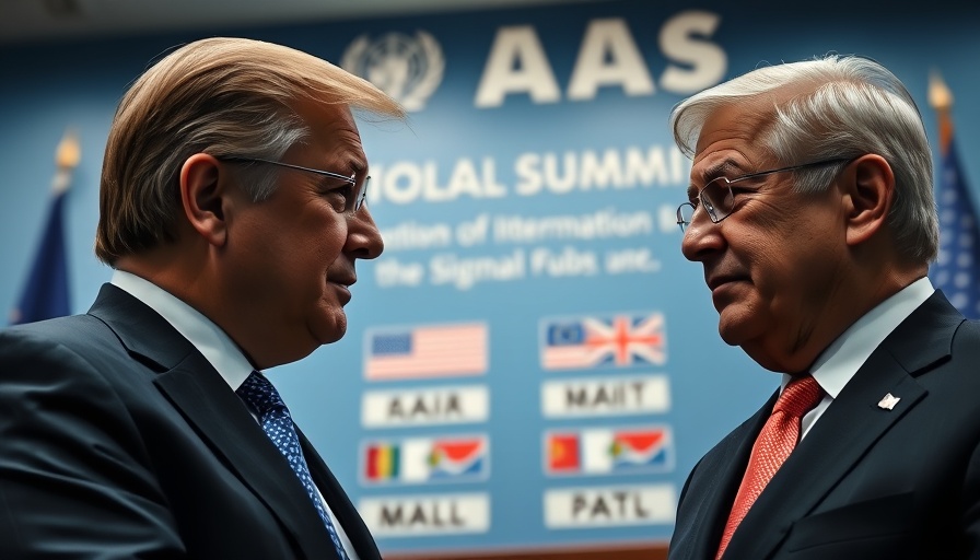 World leaders discussing tariff confusion at summit.