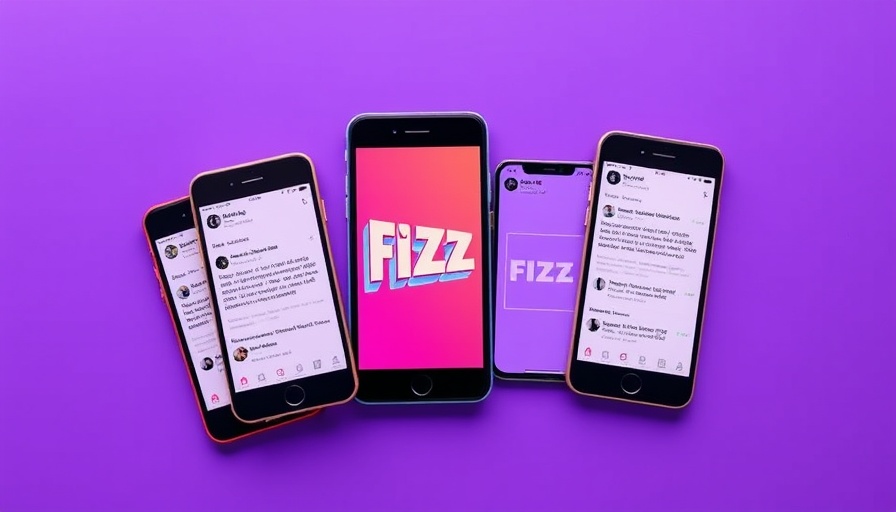 Trademark infringement lawsuit example with Fizz app display.