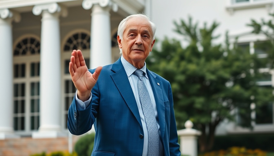 Elderly man in blue suit discussing income taxes on wealthy Americans