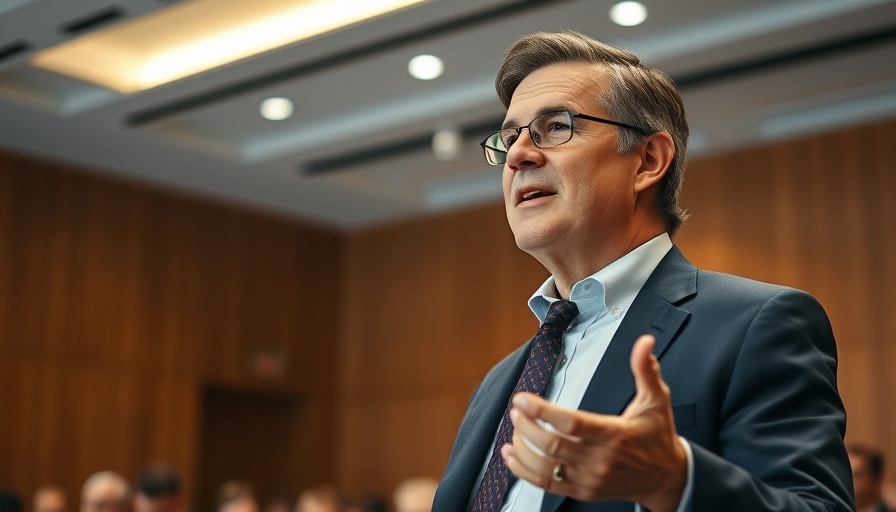 Middle-aged man speaking at conference, Microsoft employees banned from DeepSeek.