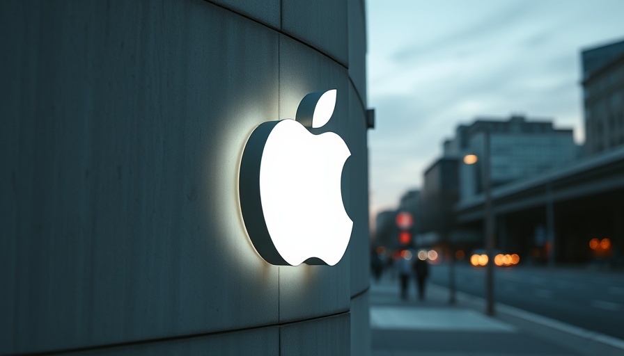 Illuminated Apple logo sign on a wall, symbolizing Apple App Store revenue.