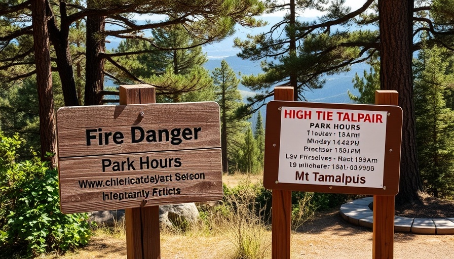 Mt. Tamalpais watershed sign with fire danger notice.