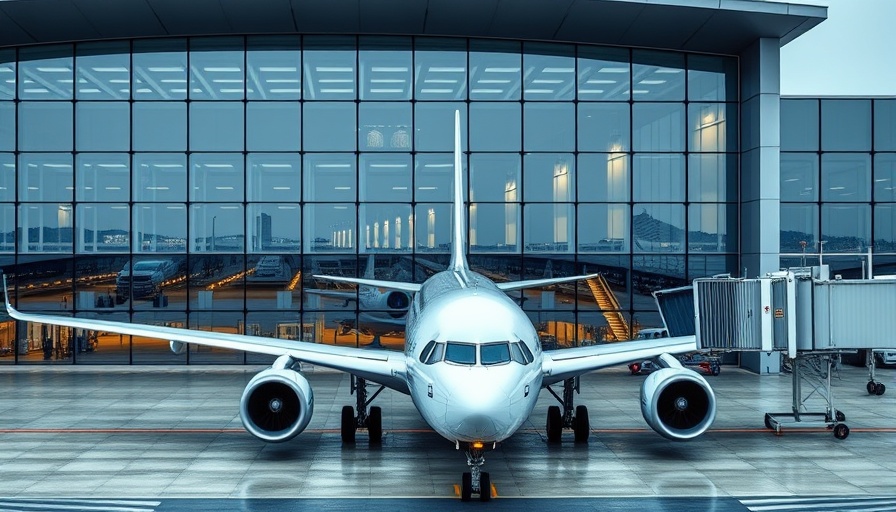 Airplane at terminal for revamp air traffic control system