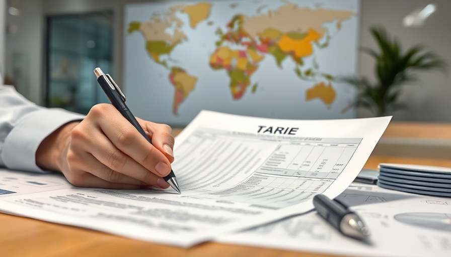 Detailed hands analyzing trade documents, representing US trade deals and tariffs.