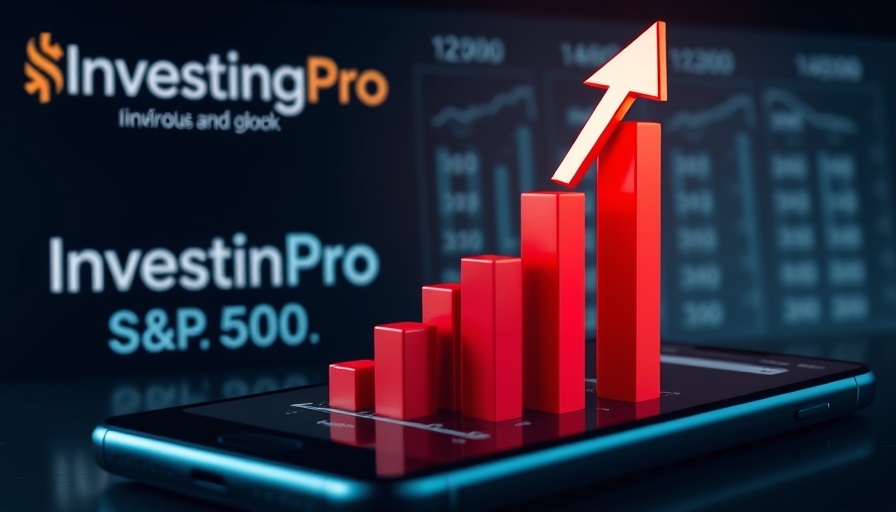 3D bar chart on phone shows US stock futures rise