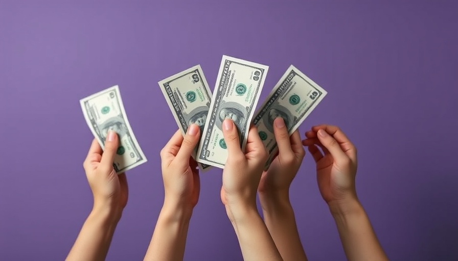 Hands offering money for business startup funding concept.