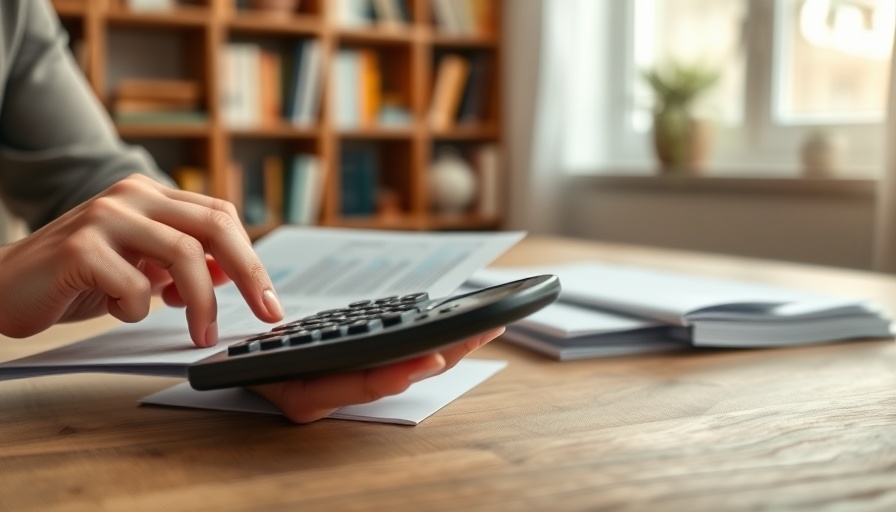 Close-up hands calculating finances for debt consolidation loan