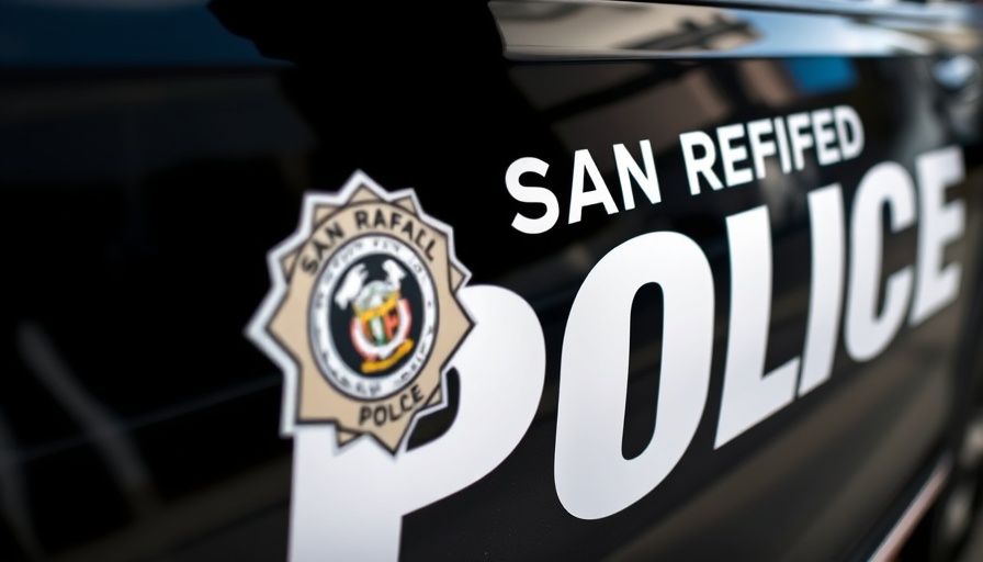 San Rafael Police car door emblem, local news San Rafael.