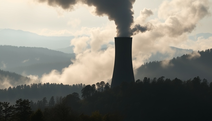 Marin County landscape with tower and steam in a dramatic setting.