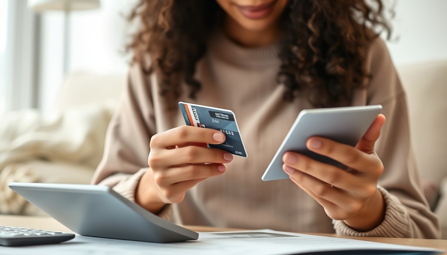 Financial Fight or Flight Mode: Woman calculating expenses with credit cards.