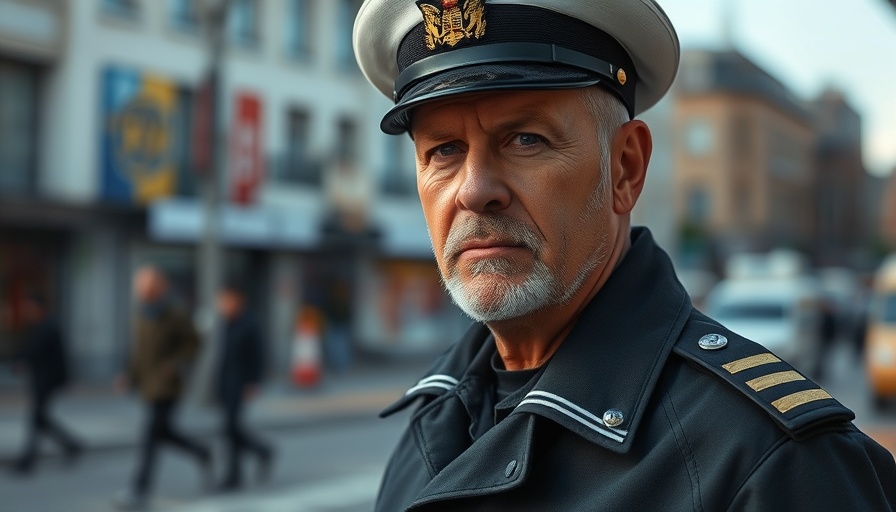 Middle-aged naval officer, serious expression, Royal Navy leadership scandal.