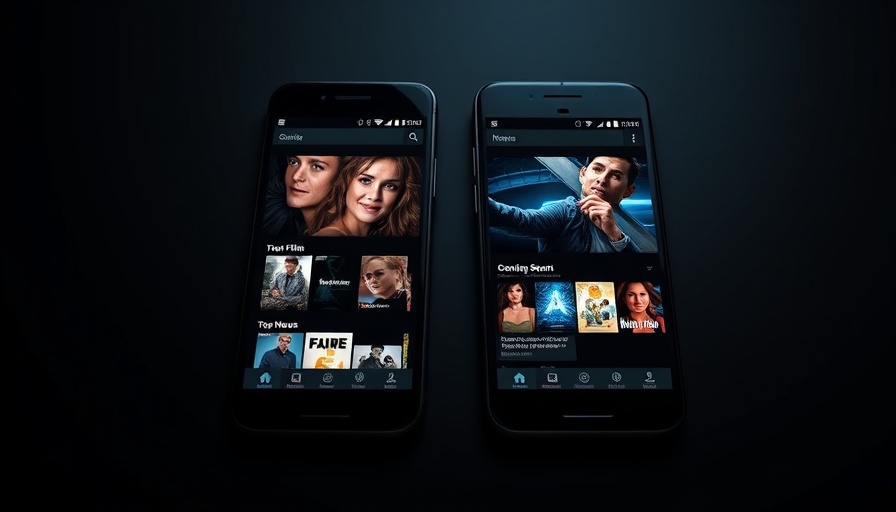 Moviefone relaunch showcased on twin smartphone displays.
