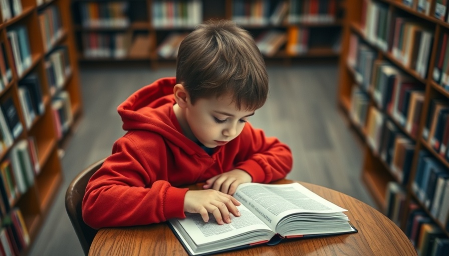 Child reading book in library, highlighting literacy and phonics reform.