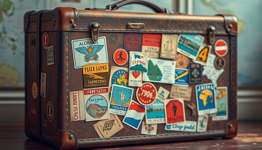 Vintage suitcase with travel stickers reflecting a bygone era.