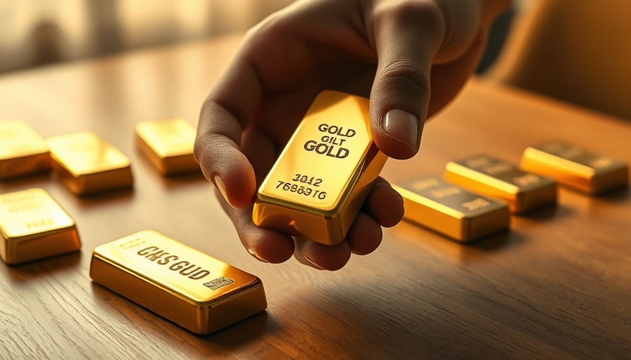 Gold prices forecast $6000: Hand holding gold bar, close-up image.
