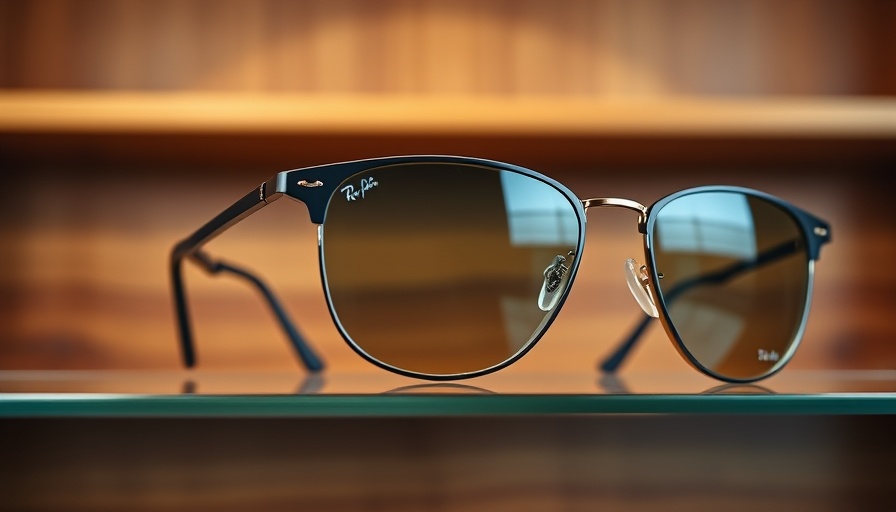 Sleek Ray-Ban Meta glasses on display with yellow lenses.