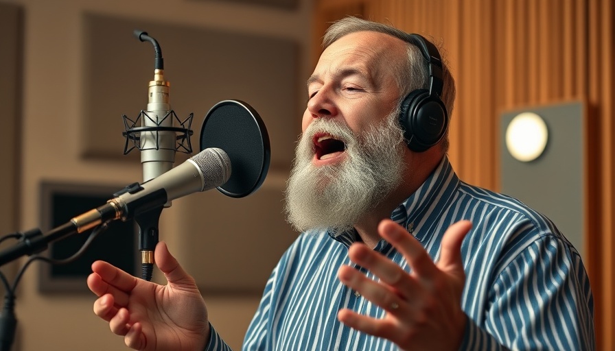 Elderly man recording in studio, senior living communities
