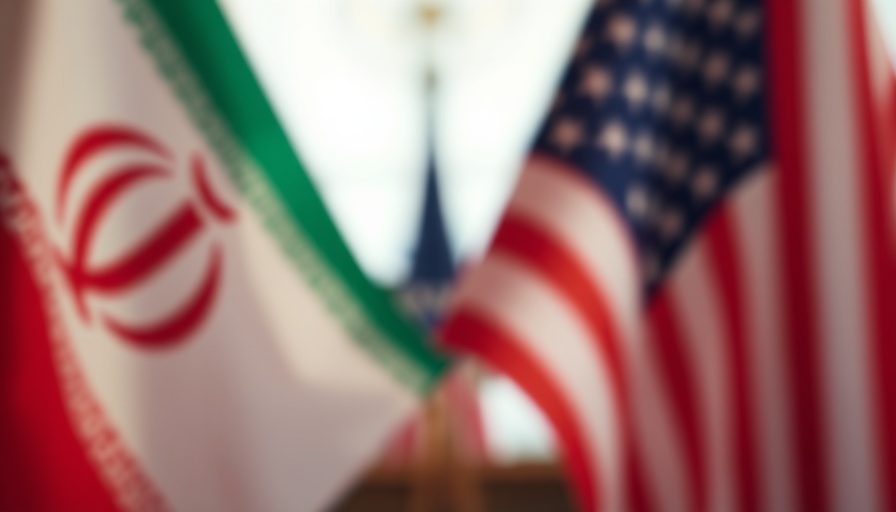 US-Iran Nuclear Talks symbolized by blurred merging flags.