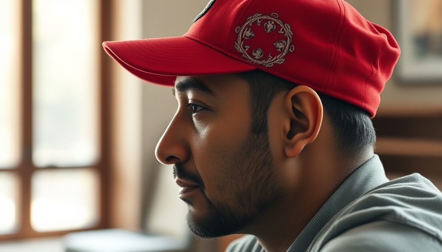 Man in red cap indoors, related to Musk Gold Card visa program.