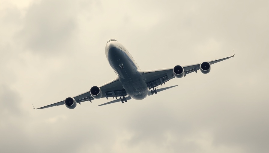 Boeing 747 flying through clouds, related to Trump Qatar luxury jet deal.