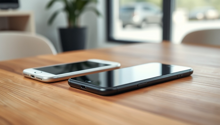 Modern smartphones on table, Apple price hike concept.