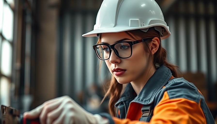 Focused female worker wearing helmet, symbolic of nonprofits' diversity equity inclusion policies.