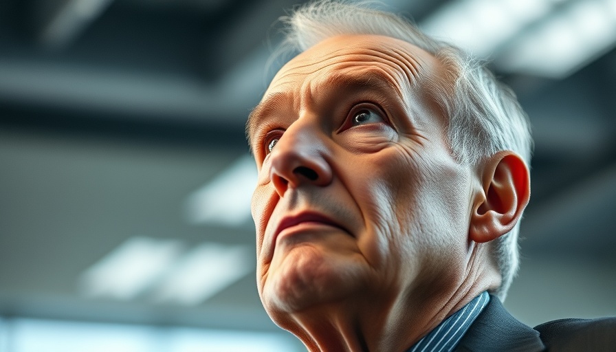 Older man with thoughtful expression in office setting.