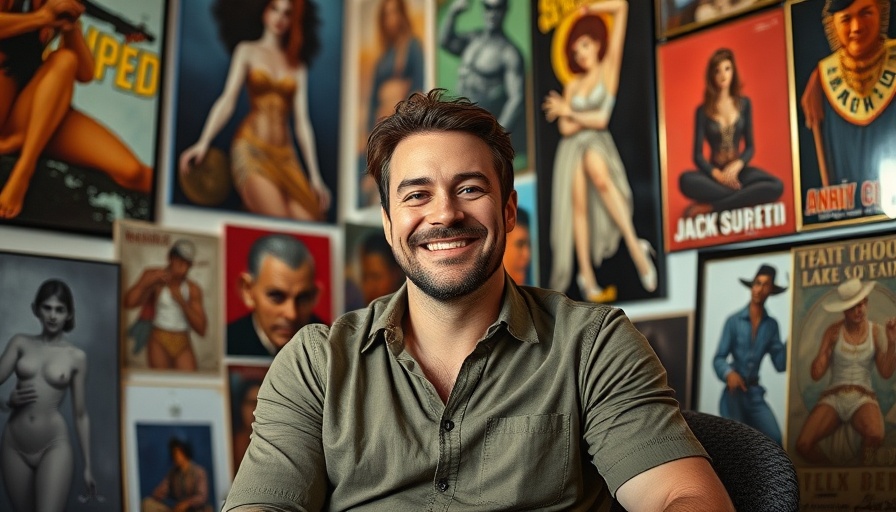 Confident man in art-filled room representing early-stage startup funding.