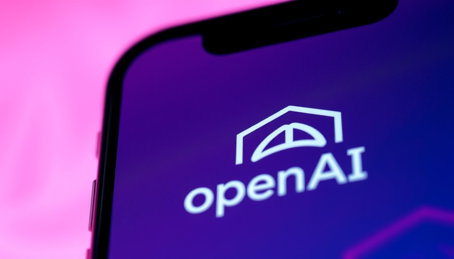 Smartphone displaying OpenAI logo with colorful background.
