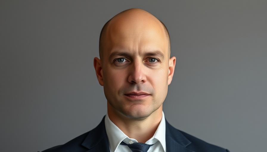 Confident man in suit for GM chief product officer role.