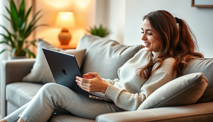 Young woman researching private student loan forgiveness on laptop at home.