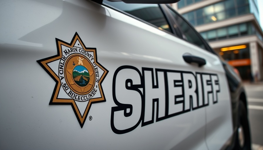 Marin County Sheriff vehicle emblem highlighting elderly scams Marin.