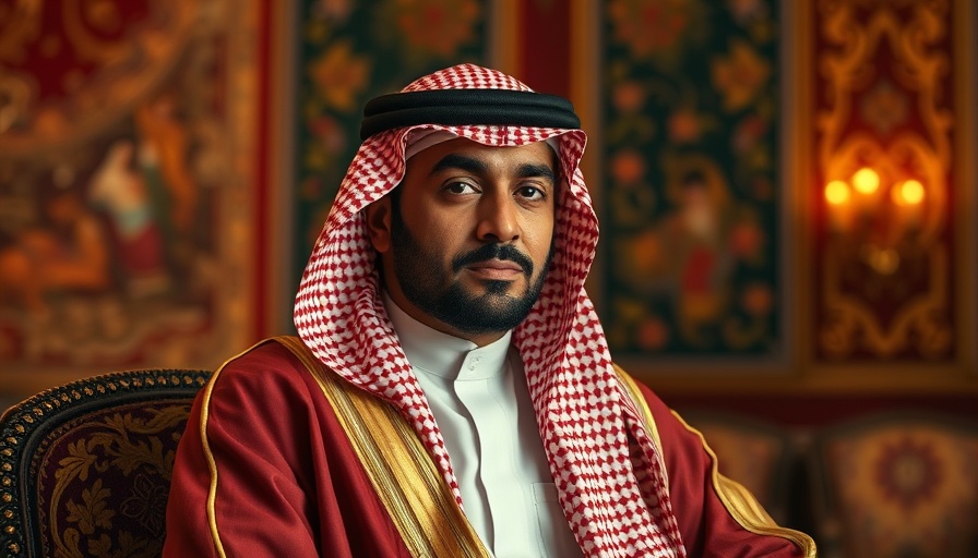 Distinguished Saudi figure in traditional attire, Saudi Arabia AI Venture.