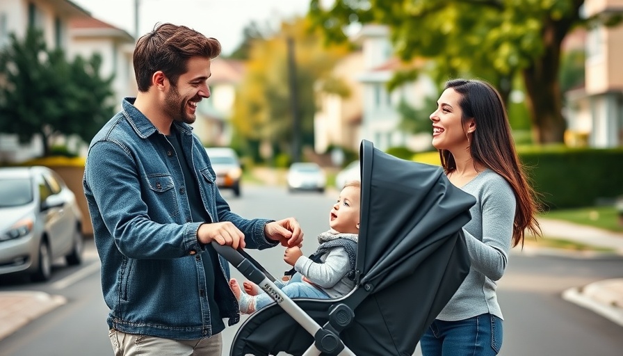 Parents face price hikes on strollers while interacting with baby.