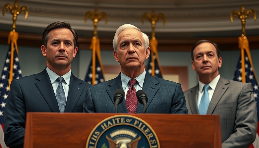 Men discussing Trump's tax breaks at a press conference.