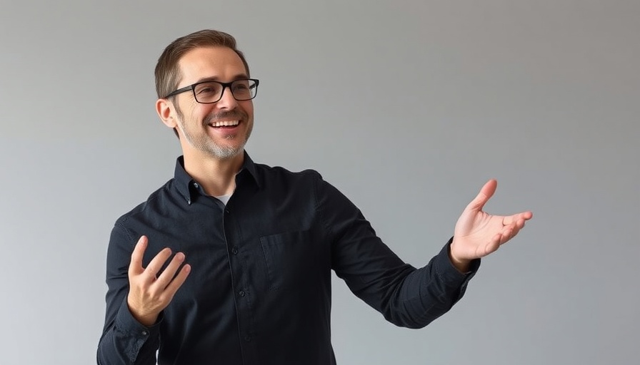 Confident presenter at Google I/O 2025 live stream.