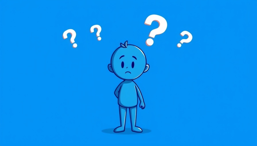 Confused AI agent concept with question marks in blue.