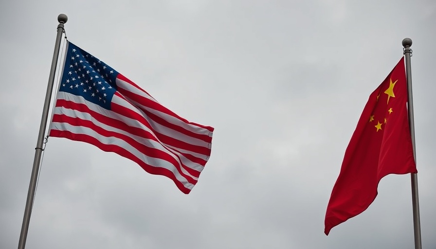American and Chinese flags together symbolizing international relations, Bank of Japan rate-hike stance context.