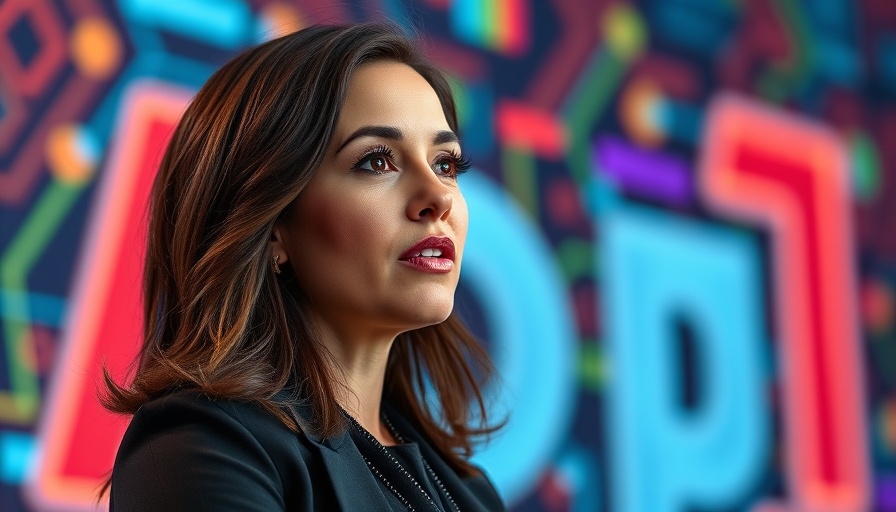 Woman discussing AI impact on younger employees at conference.