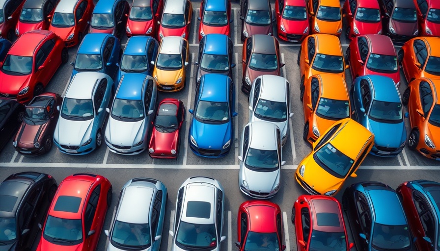 New cars parked in a dealership lot showcasing automotive retail technology.