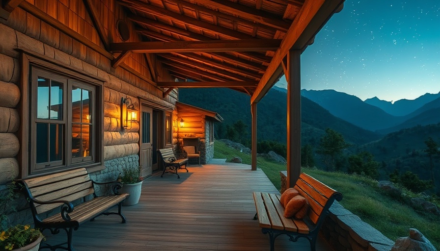 Charming rustic home with patio for sale, scenic mountains.