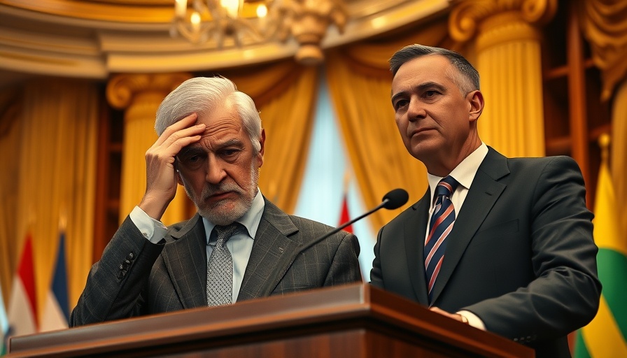 Formal event with men at podium in luxurious setting.