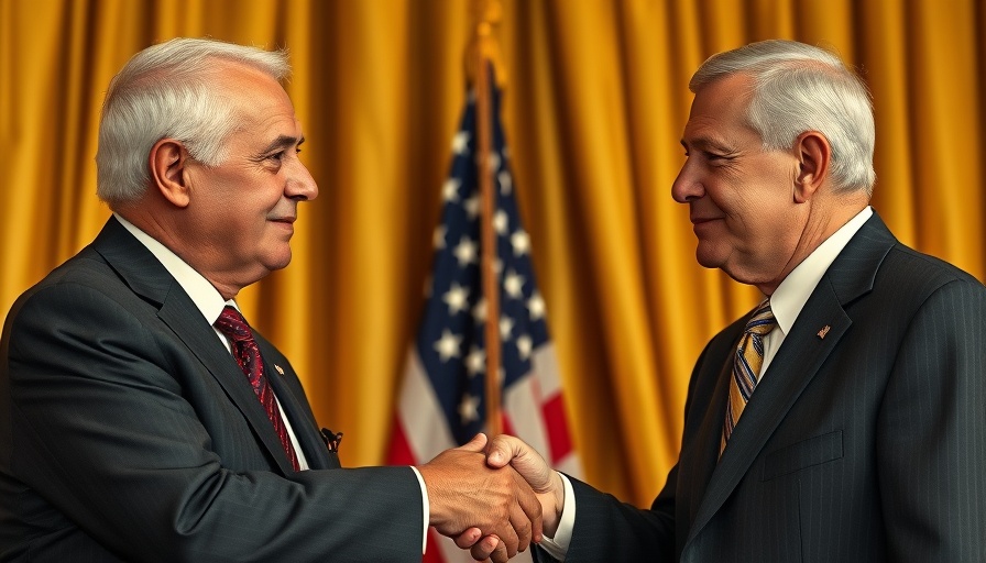 Elderly distinguished men discussing UK US Trade Deal in formal setting.